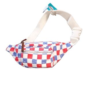 Mad love red white and blue checkered waist bag